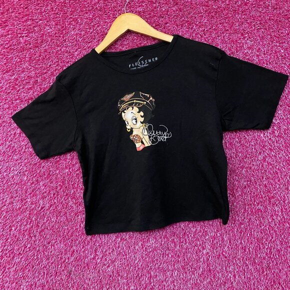 Betty Boop Biker Club Motorcycle Crop Top XL - Picture 3 of 5